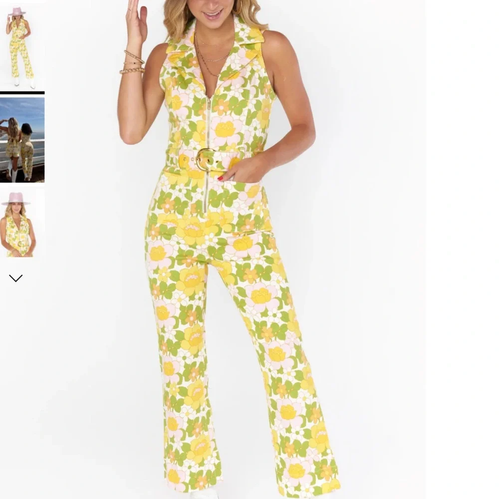 Show Me Your MuMu Floral Jumpsuit in Yellow and Green - Picture 2 of 10